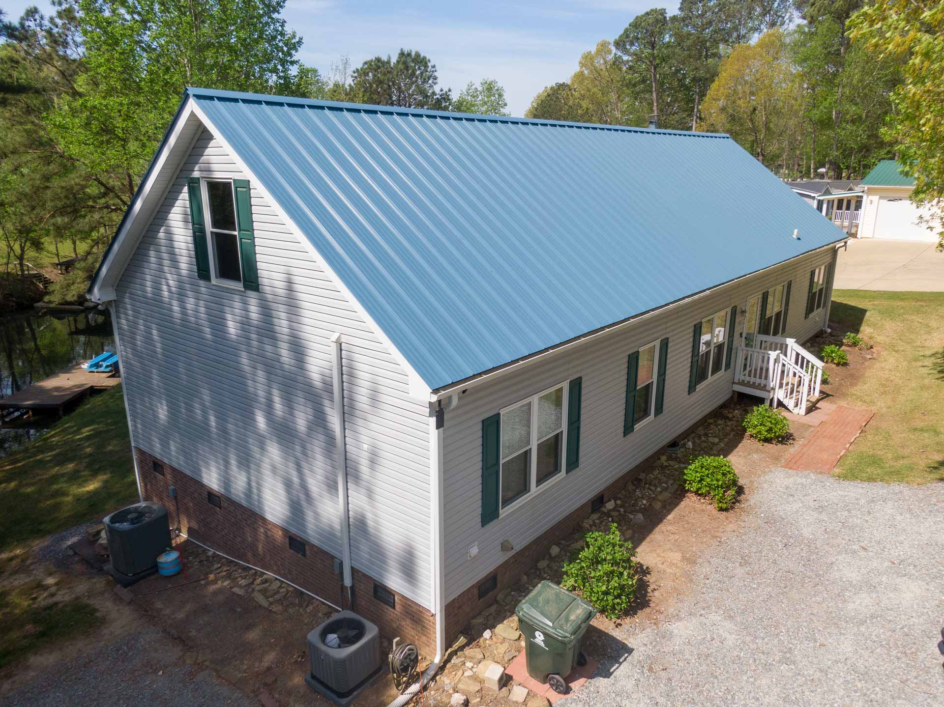 Newly installed metal roof